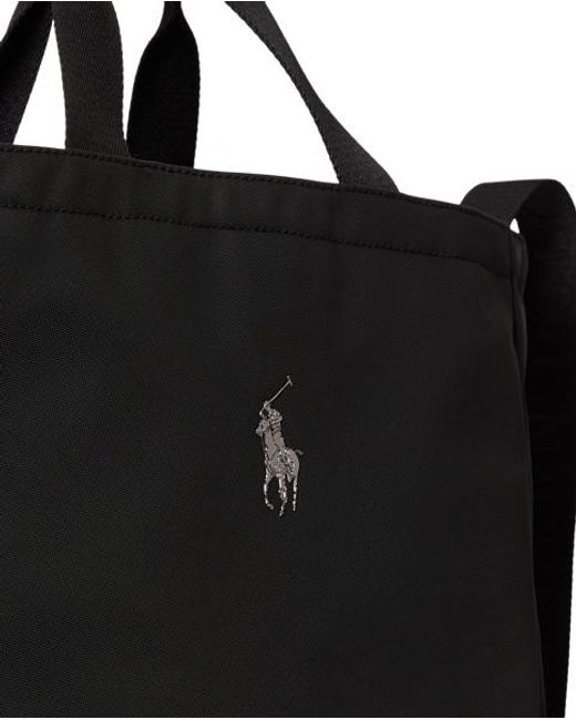Polo Ralph Lauren Black Logo-Trim Shopper Tote for men
