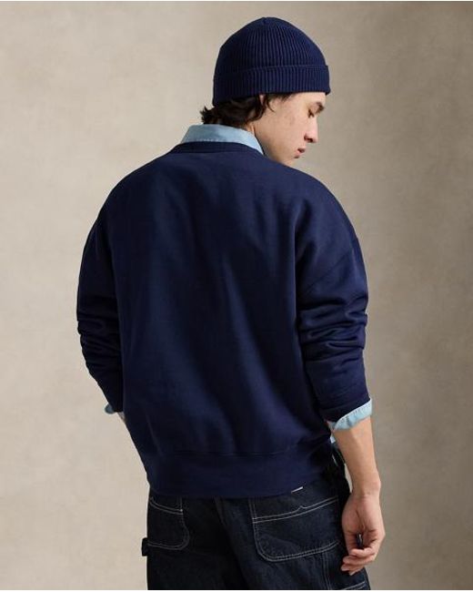 Polo Ralph Lauren Blue Relaxed Fit Polo Sport Fleece Sweatshirt for men