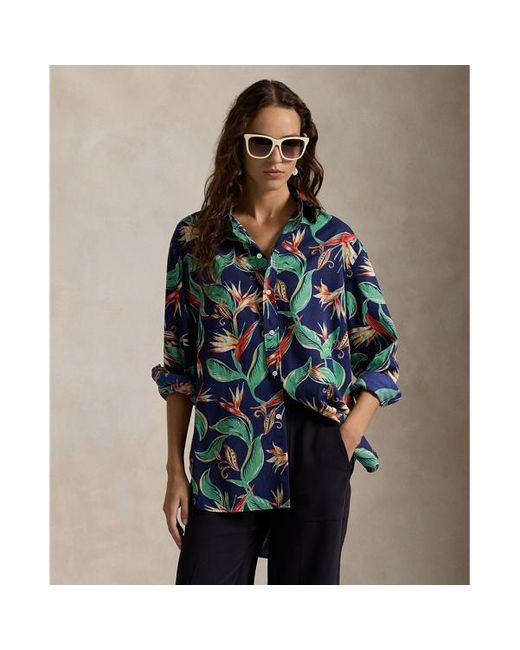 Camicia a fiori Oversize-Fit di Polo Ralph Lauren in Blue