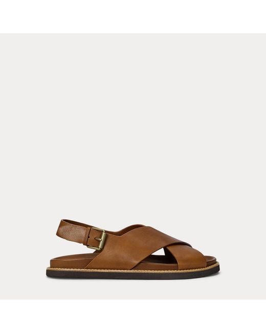 Polo Ralph Lauren Brown Zane Leather Sandal for men