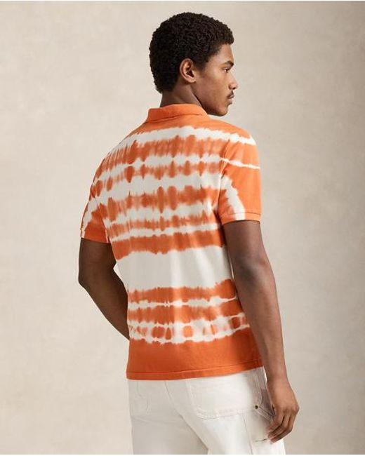 Polo Ralph Lauren Orange Classic Fit Tie-Dye Mesh Polo Shirt for men