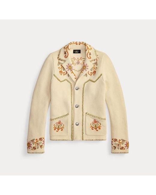 RRL Gray Embroidered Western Jumper Jacket