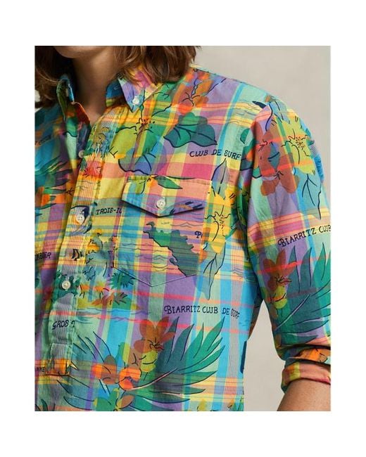 Camisa de madrás tropical Classic Fit Ralph Lauren de hombre de color Green