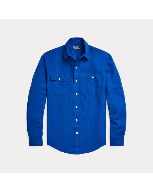 Polo Ralph Lauren Classic-Fit Arbeitshemd mit Leinen in Blue für Herren
