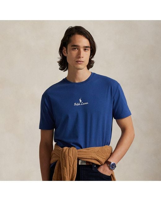 Polo Ralph Lauren Blue Classic Fit Logo Jersey T-Shirt for men