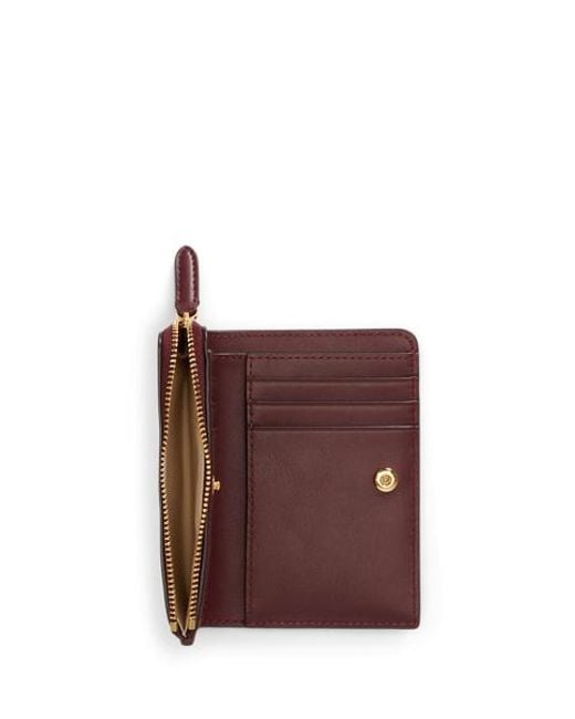 Ralph Lauren Purple Small Leather Bi-Fold Wallet