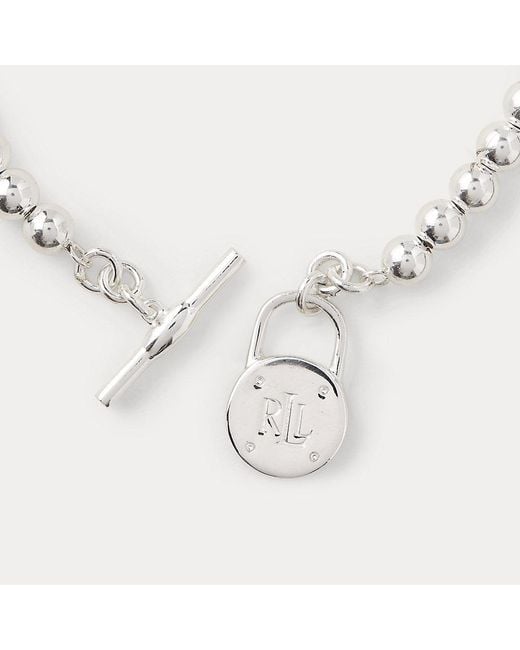 Bracciale con perline argento sterling di Ralph Lauren in White