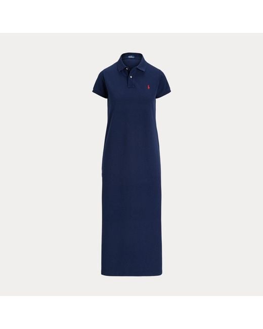Polo Ralph Lauren Blue Cotton Mesh Polo Dress