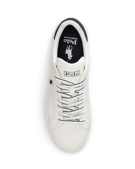 Polo Ralph Lauren White Heritage Court Ii Nappa Leather Trainer for men