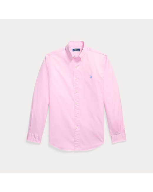 Polo Ralph Lauren Pink Custom Fit Featherweight Twill Shirt for men
