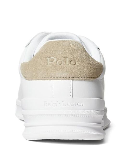Polo Ralph Lauren White Heritage Court Ii Leather Trainer for men