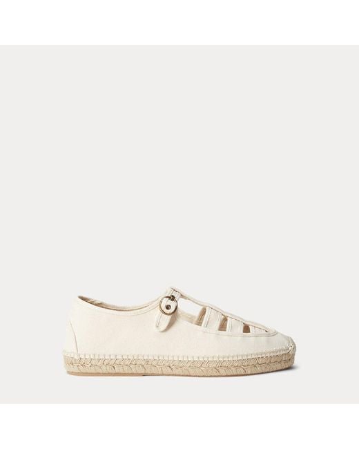 Ralph Lauren Natural Cutout Canvas Espadrille