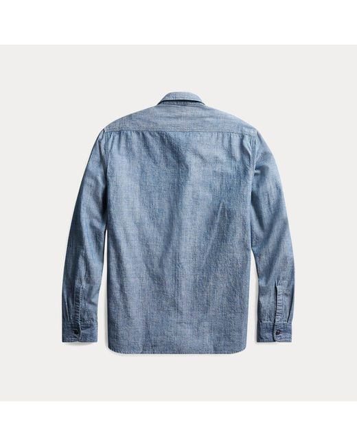 Ralph Lauren Blue Chambray Workshirt for men