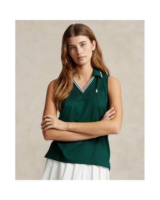 Polo Ralph Lauren Green Wimbledon Piqué Sleeveless Polo Shirt