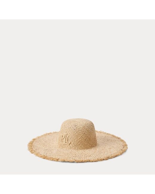 Ralph Lauren Natural Logo Raffia Sun Hat