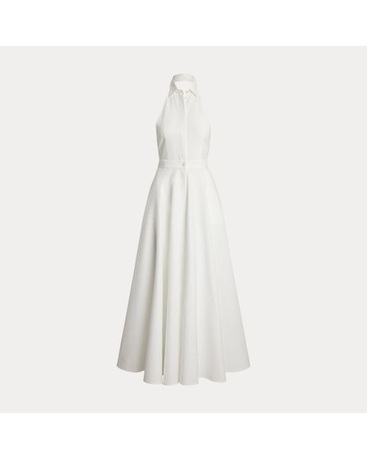 Ralph Lauren White Eldred Cotton Piqué Day Dress