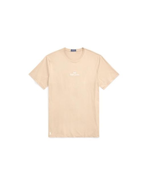 Ralph Lauren Grotere Maten - Jersey T-shirt Met Geborduurd Logo in het Natural voor heren