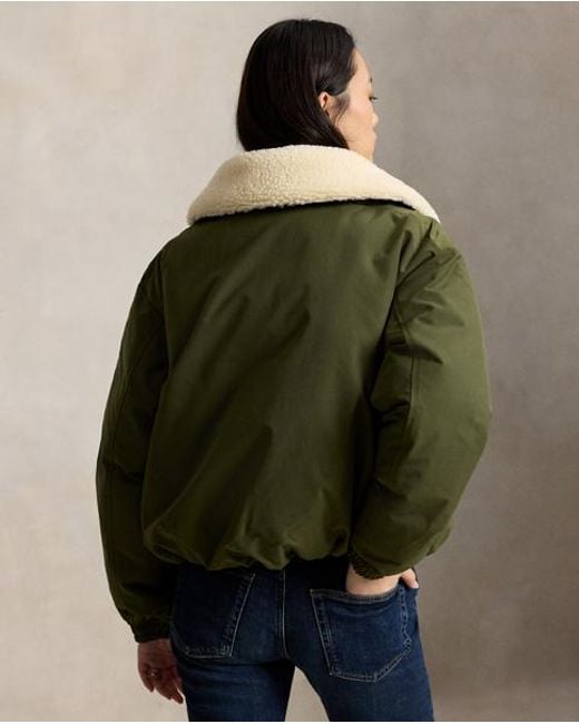 Polo Ralph Lauren Green High-Pile-Collar Down Puffer Jacket