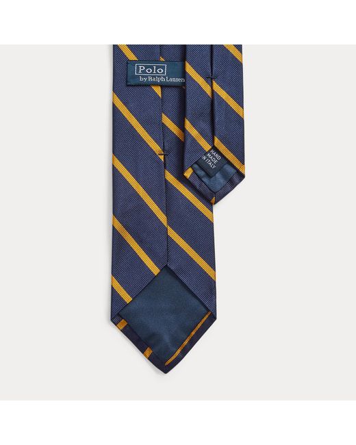 Polo Ralph Lauren Blue Striped Silk Repp Narrow Tie for men