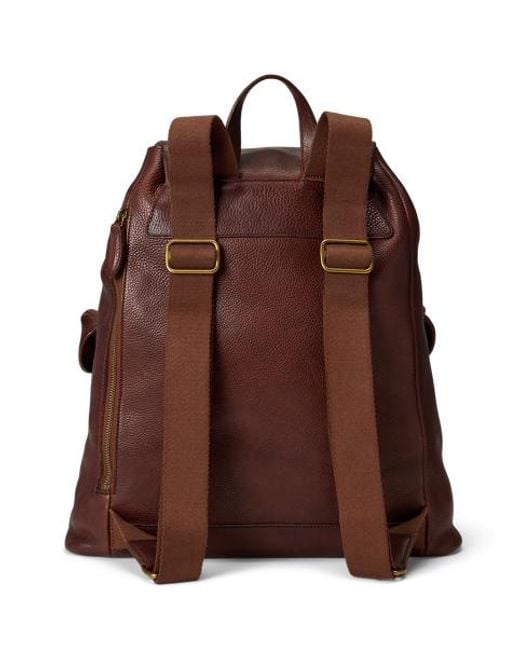 Polo Ralph Lauren Brown Heritage Leather Backpack for men