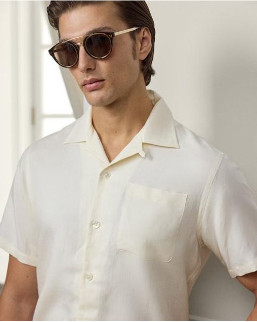 Ralph Lauren Natural Silk-Linen Camp Shirt for men