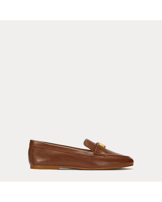 Ralph Lauren Brown Averi Iii Burnished Leather Loafer