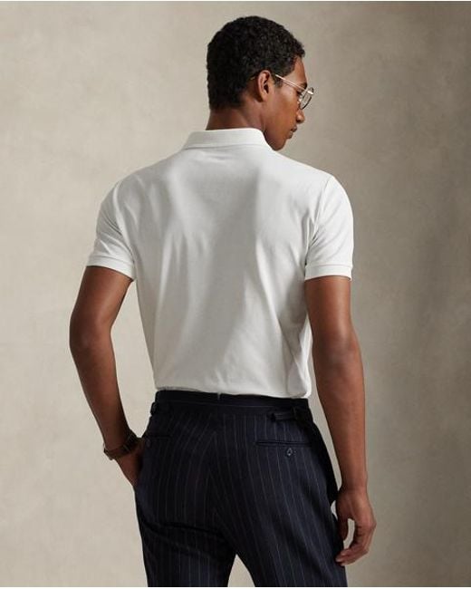 Polo Ralph Lauren Custom-Slim-Fit Poloshirt Aus Piqué in White für Herren