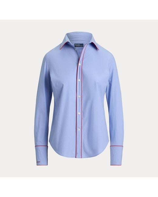 Polo Ralph Lauren Blue Stretch Slim Fit Cotton Shirt