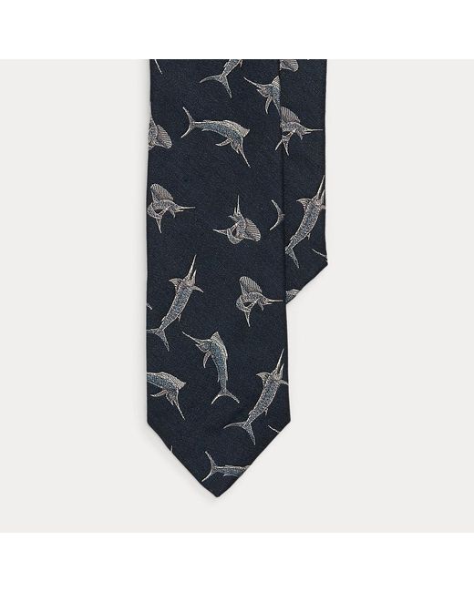 Cravate sergé lin et soie à motif marlin Polo Ralph Lauren pour homme en coloris Blue