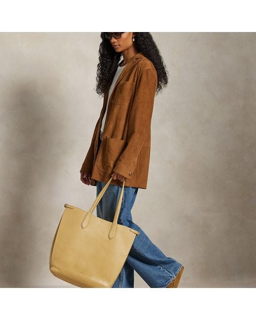 Polo Ralph Lauren Natural Bellport Leather North-South Tote