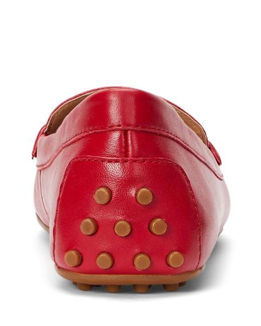 Ralph Lauren Red Barnsbury Nappa Leather Driver
