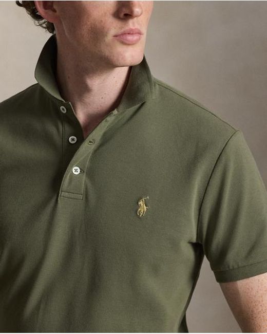 Polo Ralph Lauren Green Custom Slim Fit Stretch Mesh Polo Shirt for men