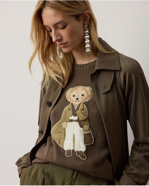 Ralph Lauren Green Pre-Fall Polo Bear Cashmere Sweater