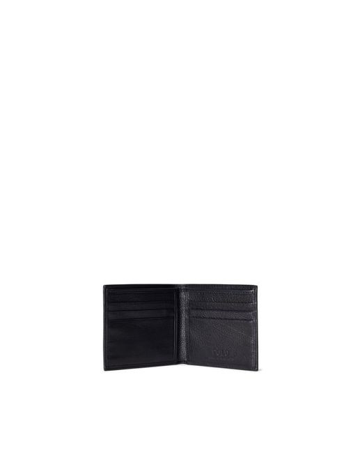 Polo Ralph Lauren Black Pebbled Leather Billfold Wallet for men