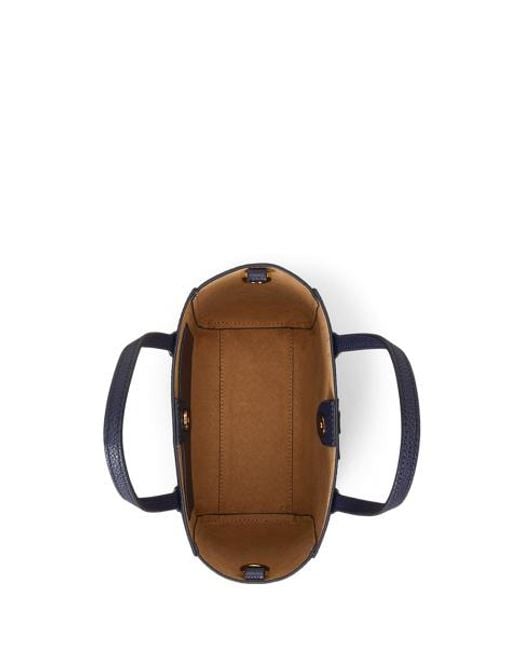 Ralph Lauren Cameryn Kleine Gegranuleerd Leren Tas in het Blue