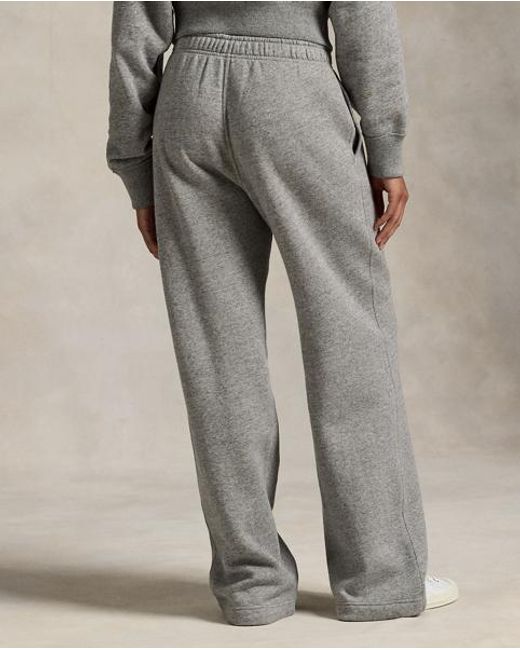 Polo Ralph Lauren Gray Drawstring Wide-Leg Tracksuit Bottoms