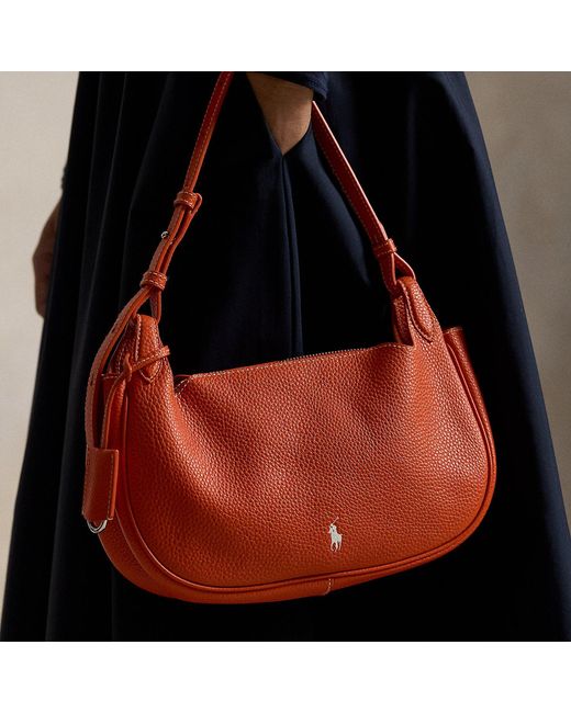 Polo Ralph Lauren Red Polo Play Leather Shoulder Bag