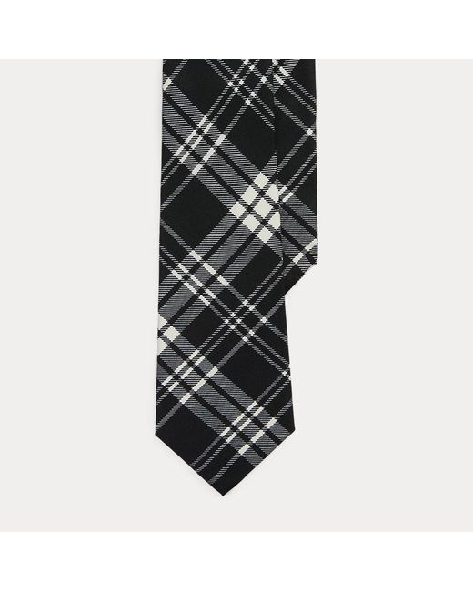 Ralph Lauren Purple Label Karierte Seidentwill-Krawatte in Black für Herren