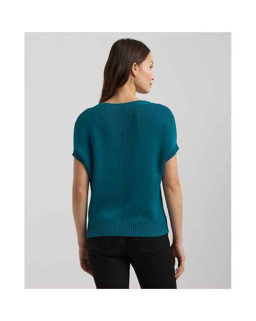 Lauren by Ralph Lauren Blue Rib-knit Short-sleeve Jumper