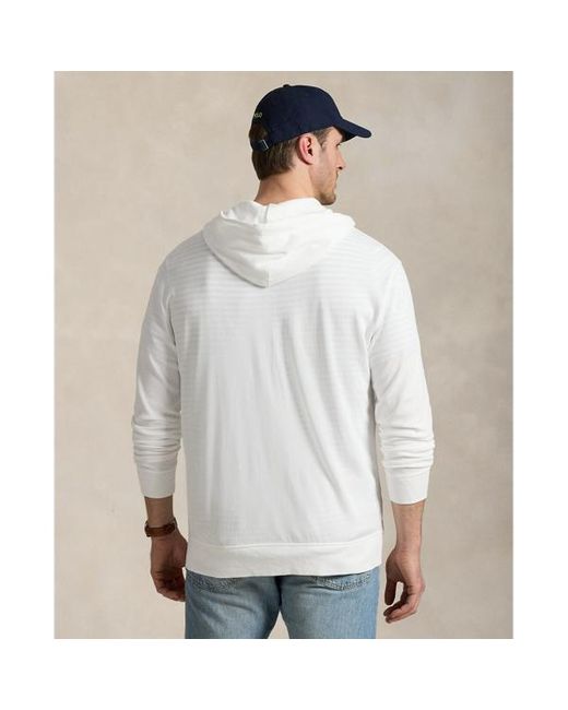 Taglie Plus - Felpa in spugna di cotone con cappuccio di Polo Ralph Lauren in White da Uomo