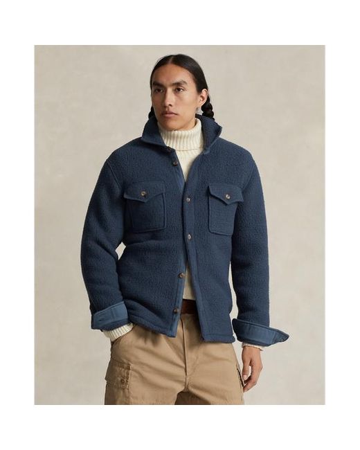 Polo Ralph Lauren Hoogpolig Fleece Overhemdjack in het Blue voor heren