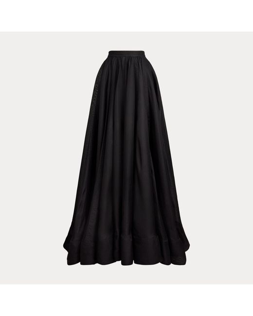 Ralph Lauren Black Ivanna Silk Gazar Maxiskirt