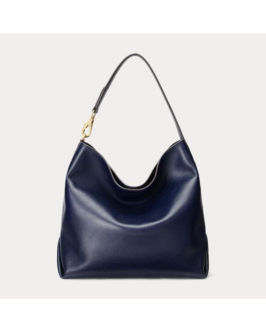 Lauren by Ralph Lauren Blue Leather Large Kassie Shoulder Bag