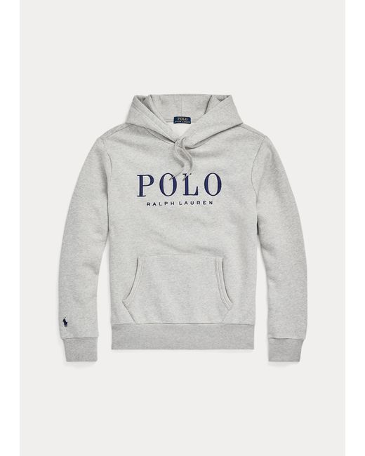 Polo Ralph Lauren Gray Logo-embroidered Fleece Hoodie for men