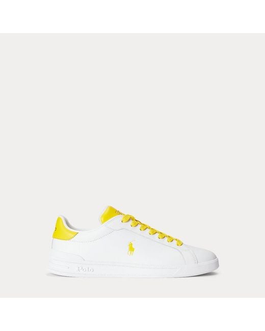 Ralph Lauren Leder-Sneaker Heritage Court II in Yellow für Herren