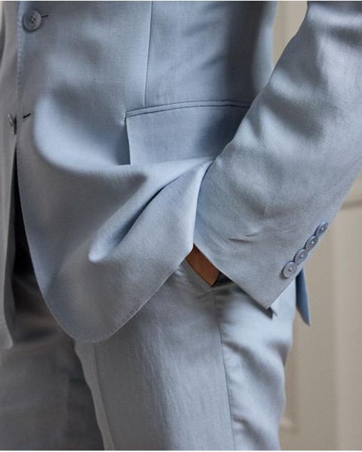 Ralph Lauren Blue Hadley Hand-Tailored Silk-Linen Jacket for men
