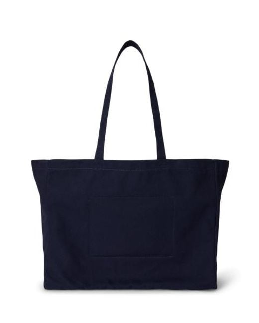 Polo Ralph Lauren Blue Logo-Embroidered Canvas Tote Bag for men