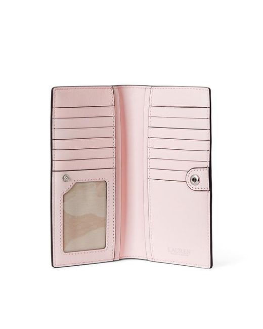 Portefeuille fin en cuir Lauren by Ralph Lauren en coloris Pink