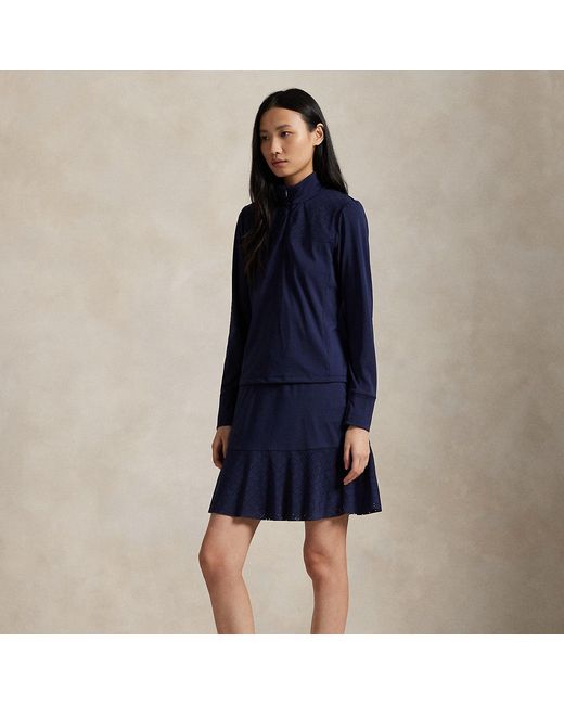 Ralph Lauren Blue Eyelet Interlock Long Skort