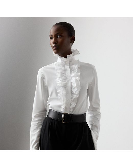 Ralph Lauren Gray Dolley Cotton Broadcloth Shirt